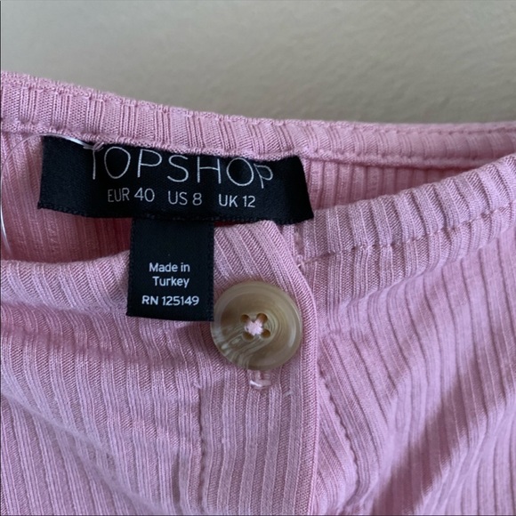 Topshop Button Down Mini Dress, New - Picture 6 of 7